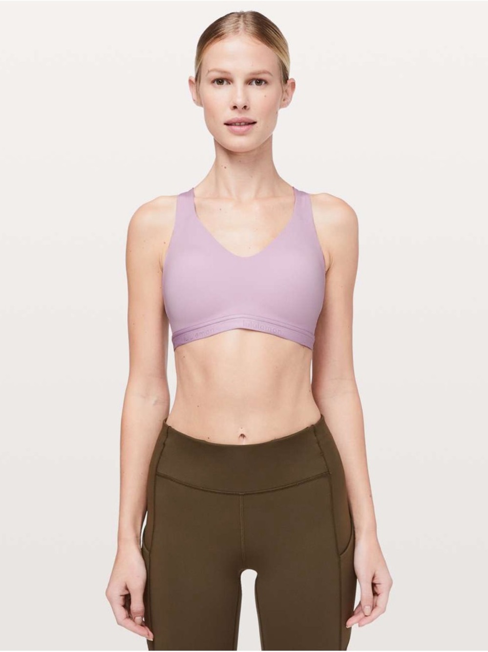 Lululemon Up For It Bra 34C | Light Purple Crossback Wire Free Medium Support